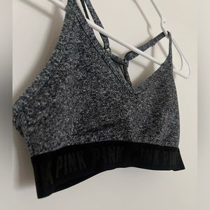 Black and grey ‘PINK’ racer back sports bra